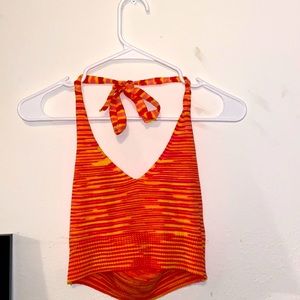 Retro bright colored striped crop top!